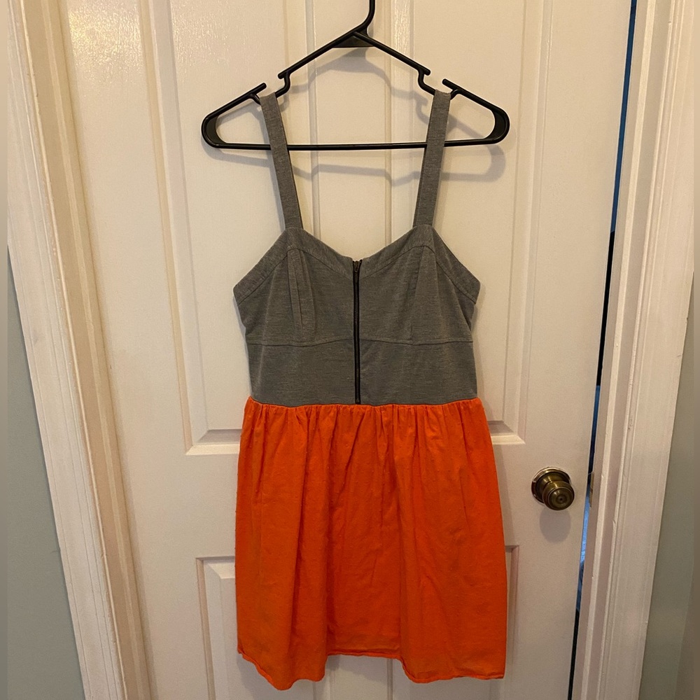 Orange and gray dress